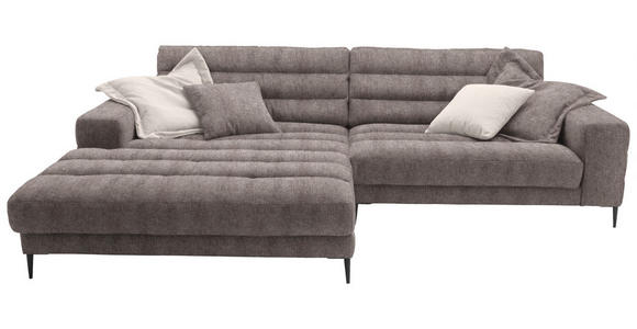 ECKSOFA  in Flachgewebe Hellbraun  207/296 cm  - Hellbraun/Schwarz, Design, Textil/Metall (207/296cm) - Dieter Knoll