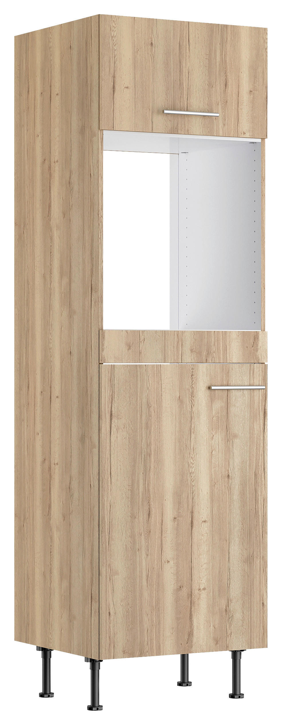 GERÄTEUMBAUSCHRANK 60/211,8/58,1 cm  in Wildeiche  - Wildeiche/Edelstahlfarben, Basics, Holzwerkstoff/Metall (60/211,8/58,1cm) - Optifit