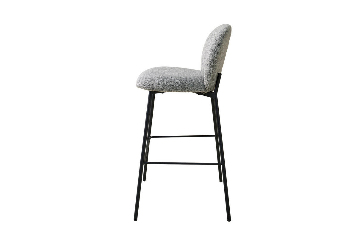 BARHOCKER-SET in Grau  - Schwarz/Grau, MODERN, Textil/Metall (47/102,7/52cm) - Schöner Wohnen