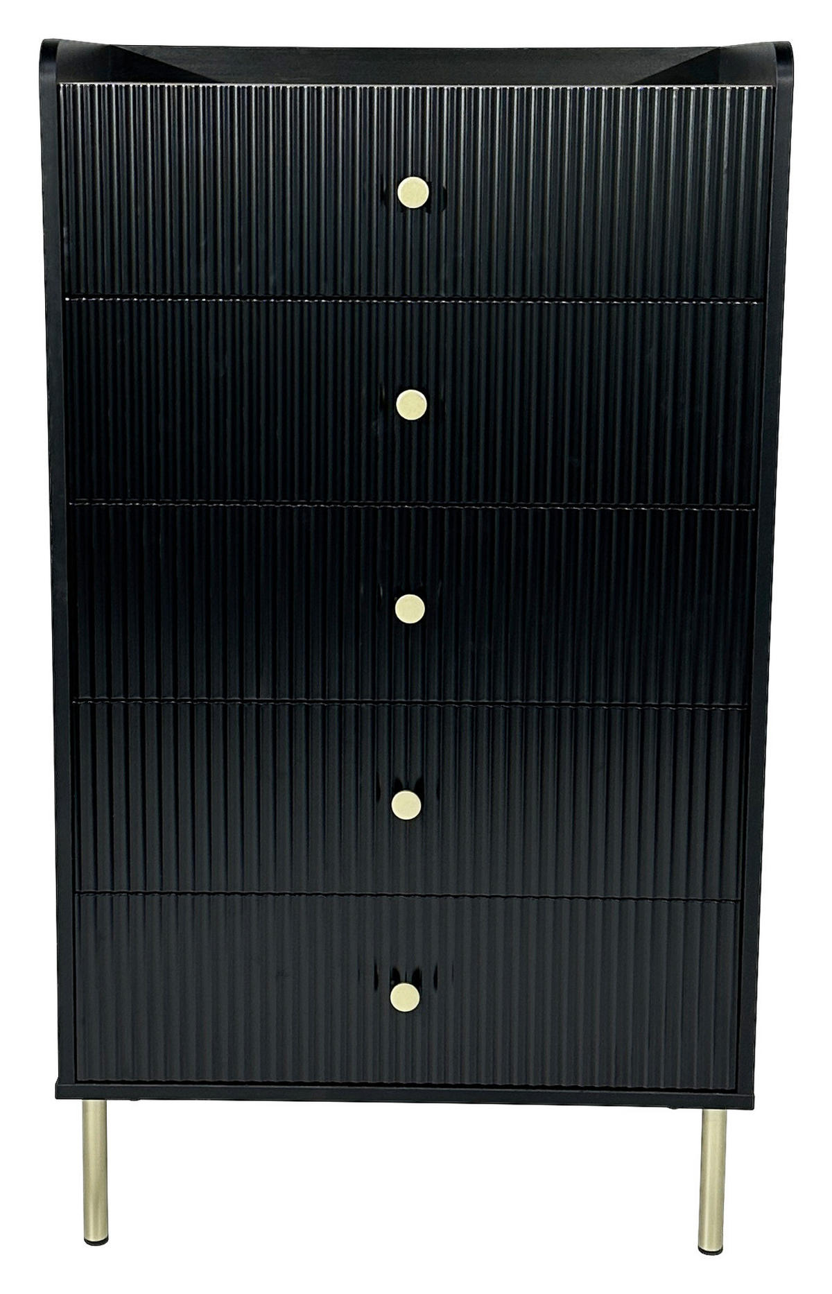 KOMMODE - Eichefarben/Goldfarben, Design, Holzwerkstoff/Metall (70/121,6/40cm) - Xora