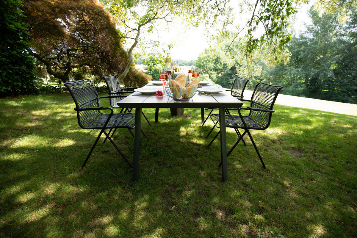 GARTENSET   - Anthrazit/Schwarz, Basics, Holzwerkstoff/Kunststoff (92/73/160cm) - Gardenson