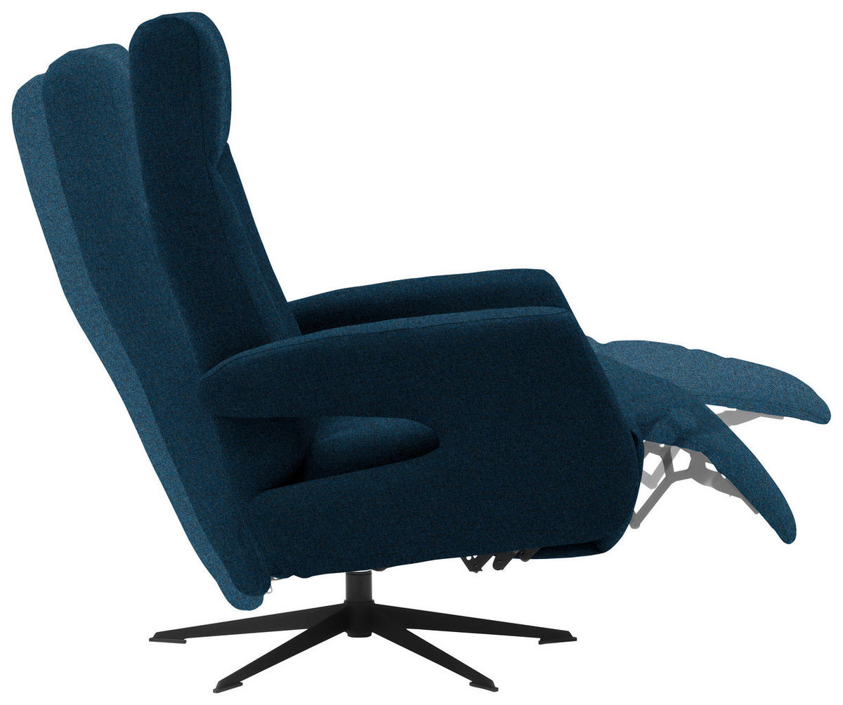 RELAXSESSEL in Textil Dunkelblau  - Schwarz/Dunkelblau, Design, Textil/Metall (74/105/82cm) - Welnova