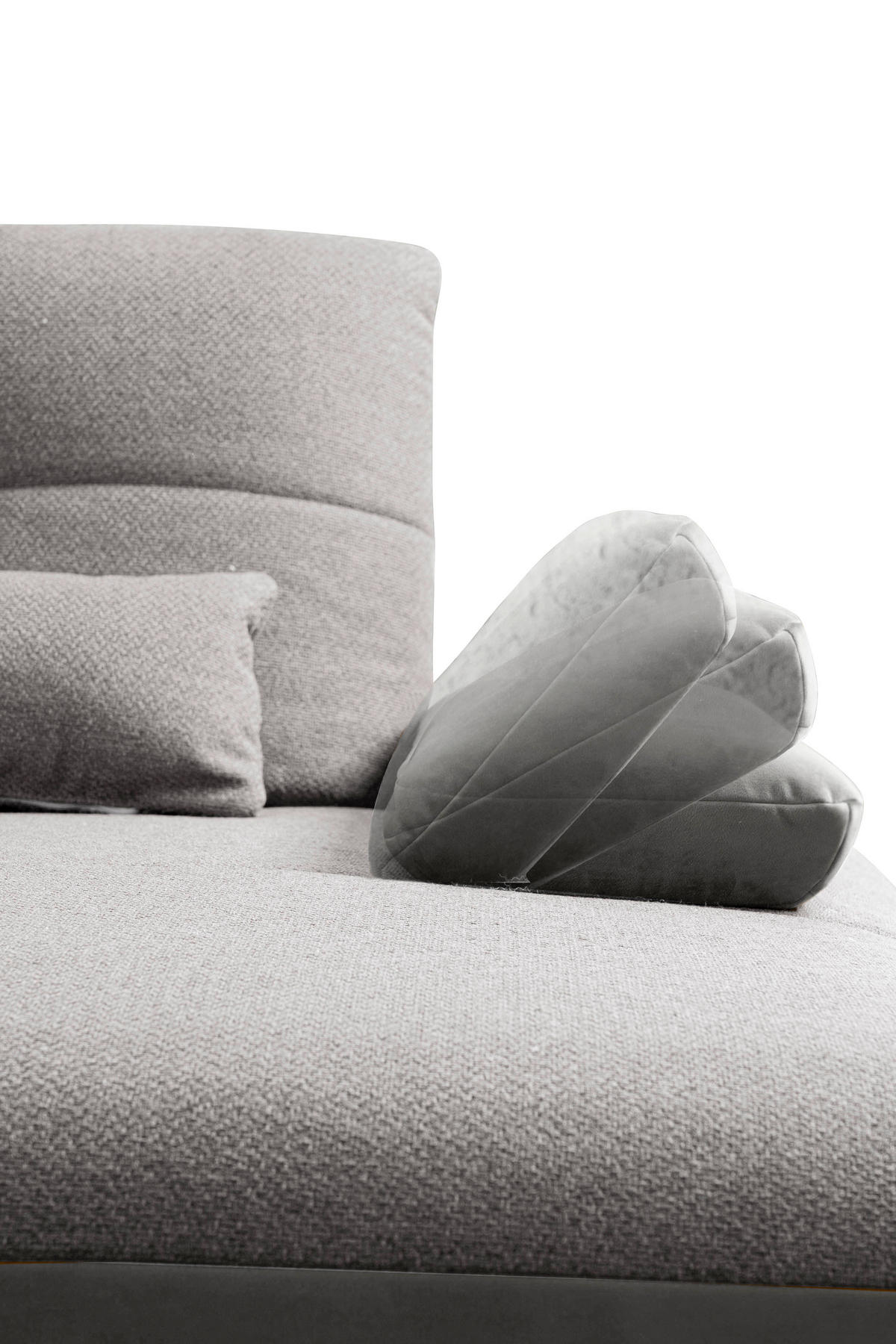 WOHNLANDSCHAFT Silberfarben, Hellgrau Flachgewebe  - Silberfarben/Hellgrau, MODERN, Textil/Metall (301/191cm) - Livetastic