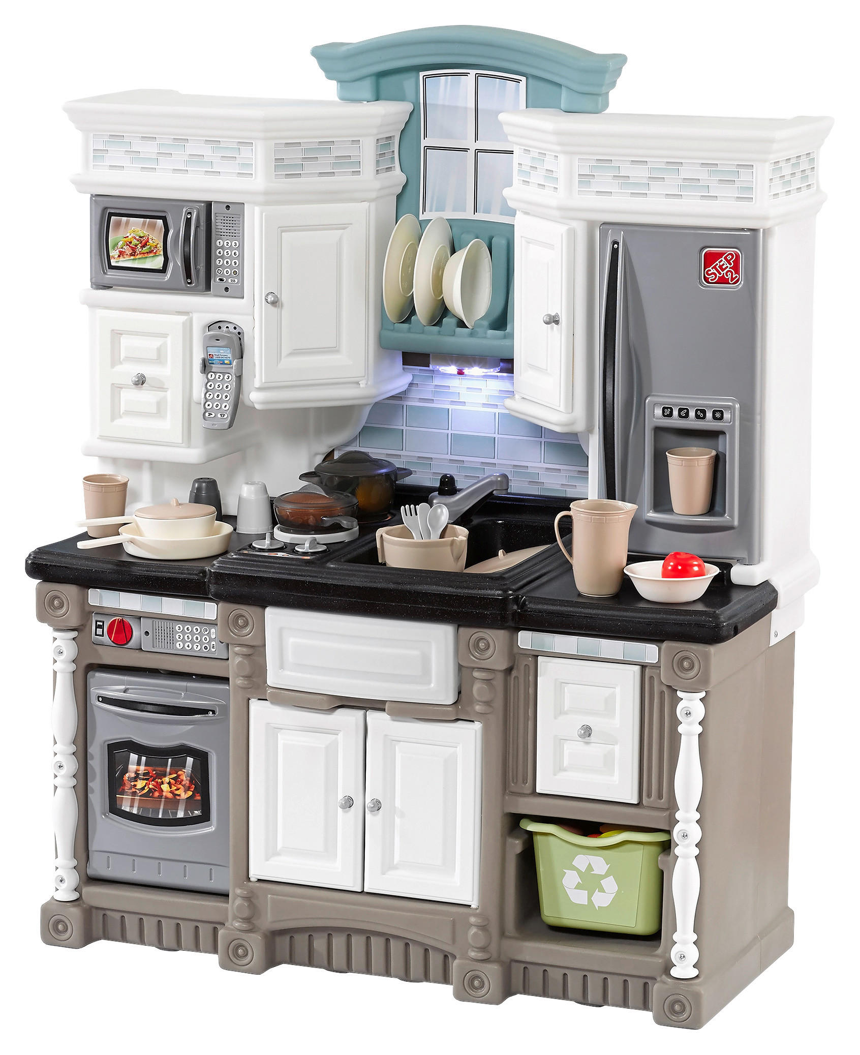 KINDERKÜCHE - Braun/Weiß, Basics, Kunststoff (90,2/113,6/39,4cm) - Ambia Garden