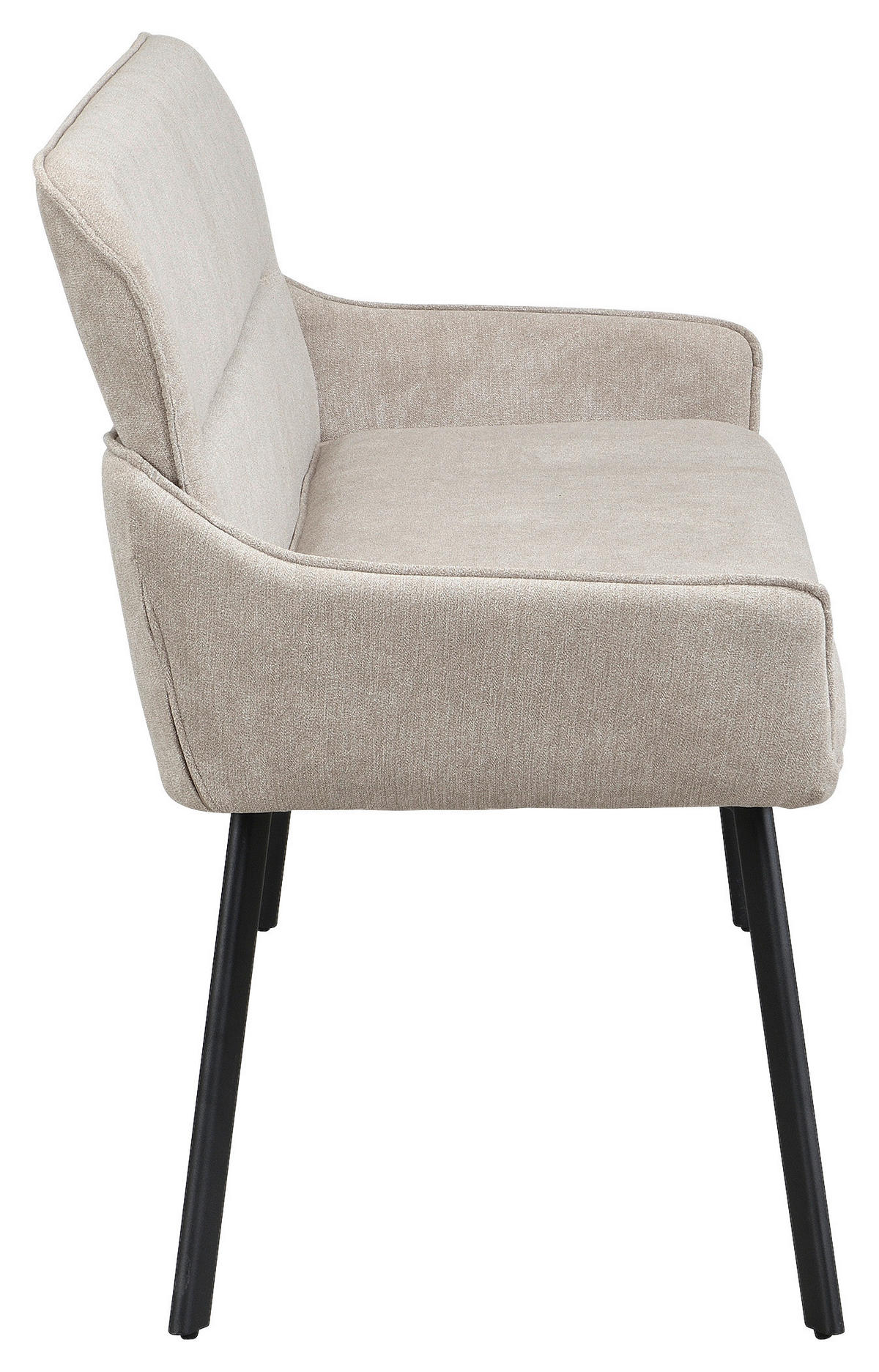 SITZBANK in Metall, Textil Taupe  - Taupe/Schwarz, MODERN, Textil/Metall (140/90/62cm) - MID.YOU