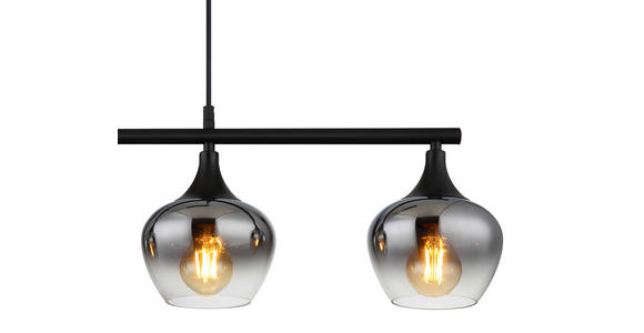 HÄNGELEUCHTE 90/15/120 cm  - Schwarz, MODERN, Glas/Metall (90/15/120cm) - Novel