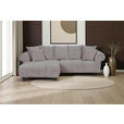 ECKSOFA  in Plüsch Grau  190/288 cm  - Dunkelbraun/Grau, KONVENTIONELL, Holz/Textil (190/288cm) - Carryhome