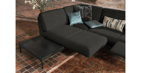 ECKSOFA in Flachgewebe Anthrazit  - Anthrazit, Design, Textil/Metall (230/254cm) - Ambiente