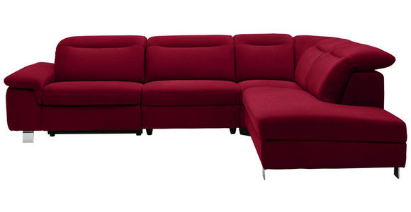 WOHNLANDSCHAFT in Textil Rot - Chromfarben/Rot, Design, Textil/Metall (305/231cm) - Dieter Knoll