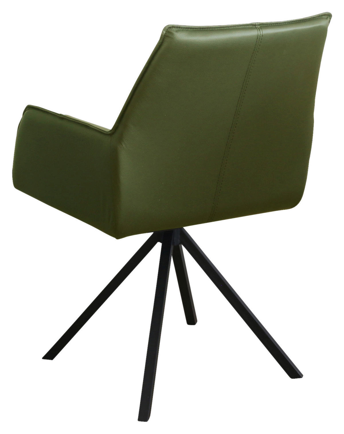 STOLICA S NASLONOM ZA RUKE  zelena, crna  metal, koža      - zelena/crna, Design, koža/metal (59,5/87,5/69cm) - Novel