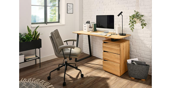 SCHREIBTISCH 140/65/75 cm  in Wildeiche  - Wildeiche/Schwarz, Natur, Holz/Metall (140/65/75cm) - Linea Natura