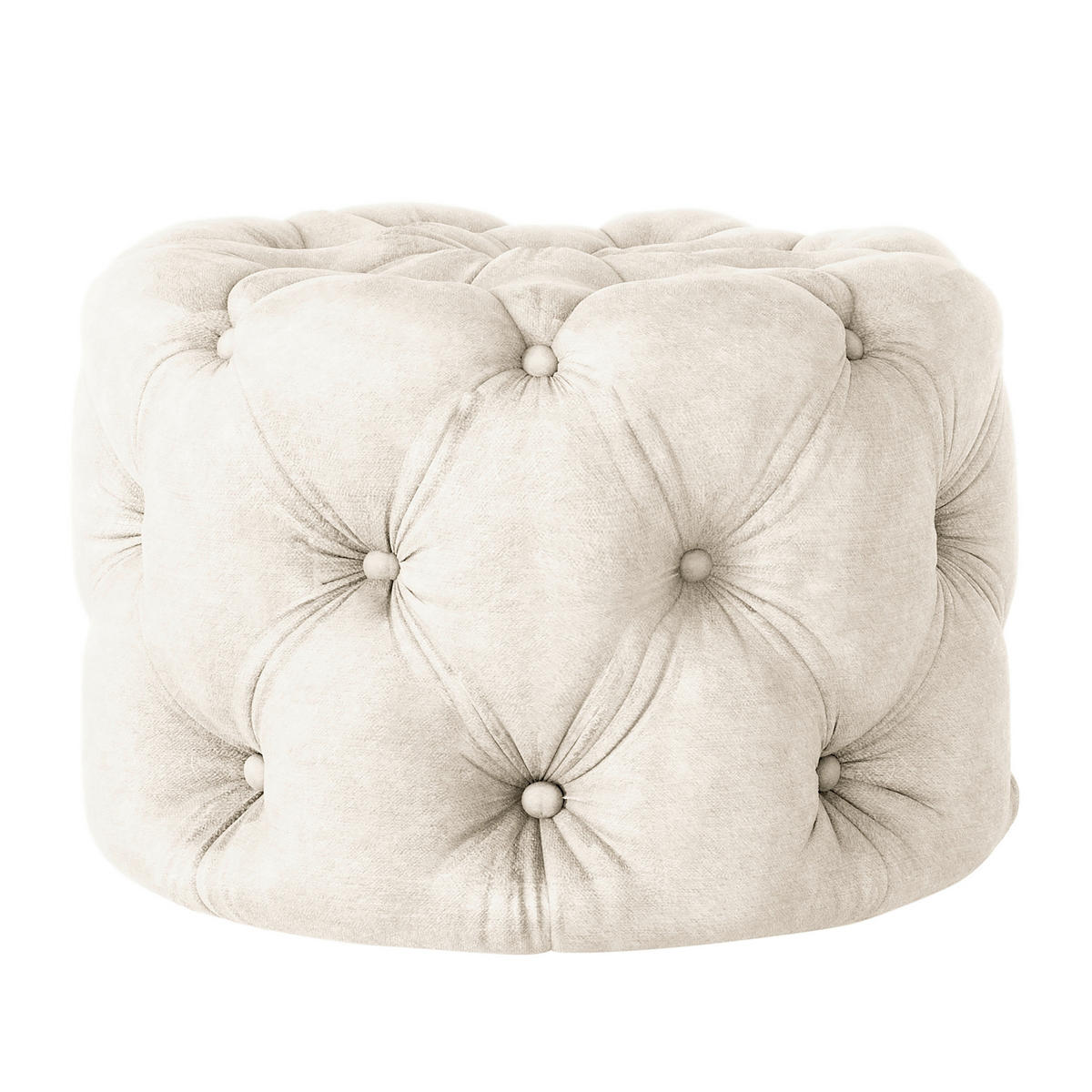 HOCKER Fresco Mikrofaser Creme  - Creme/Schwarz, Design, Kunststoff/Textil (60/39/60cm) - P & B