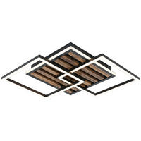 DECKENLEUCHTE    45/45/9,5 cm  - Eichefarben/Schwarz, Trend, Holzwerkstoff/Kunststoff (45/45/9,5cm) - Novel