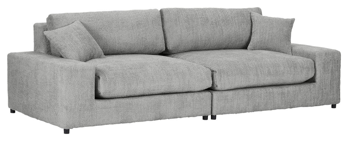 MEGASOFA Struktur, Bouclé Grau  - Schwarz/Grau, MODERN, Kunststoff/Textil (270/76/125cm) - Landscape