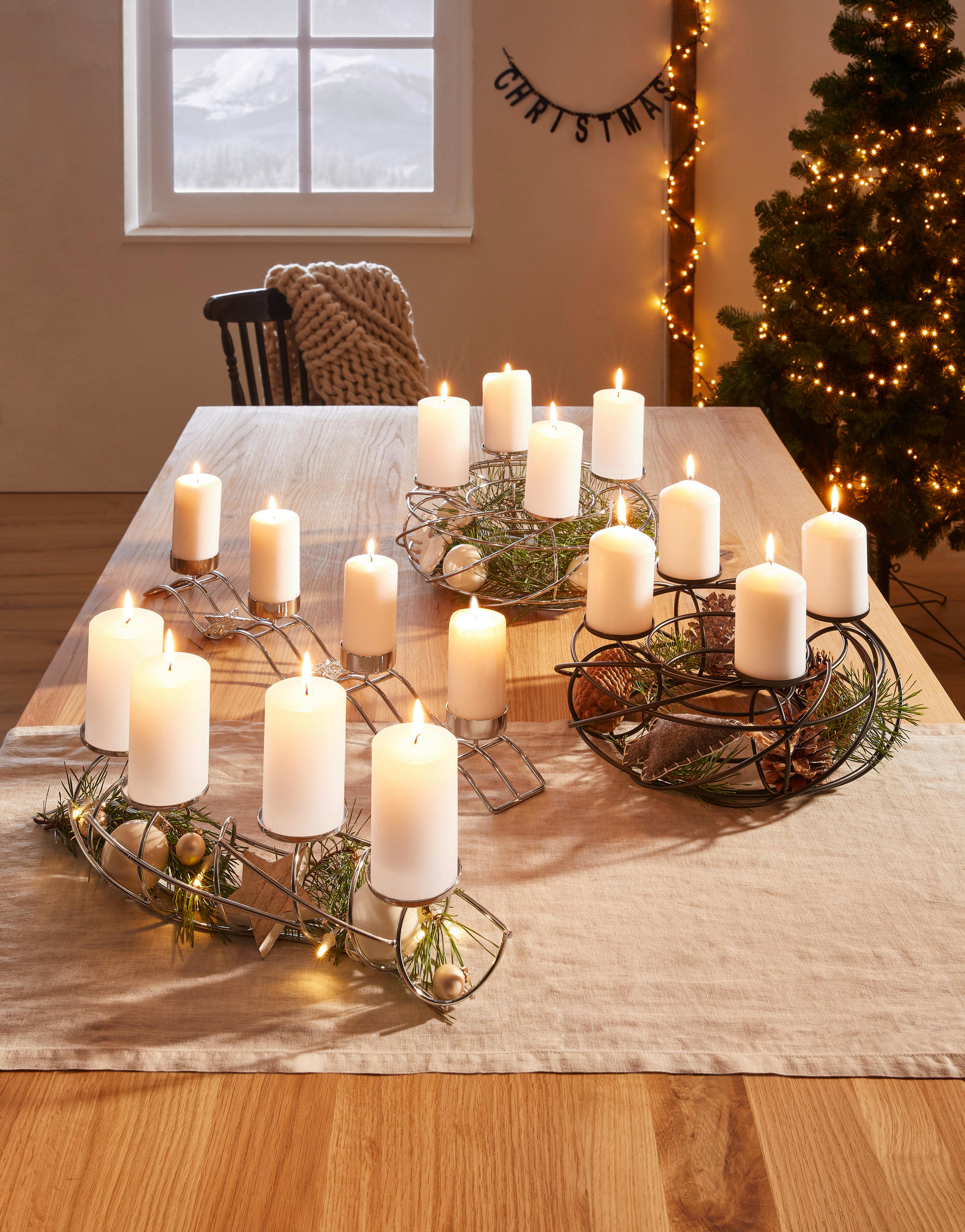 ADVENTKRANZ - Schwarz, Basics, Metall (39cm) - Justinus
