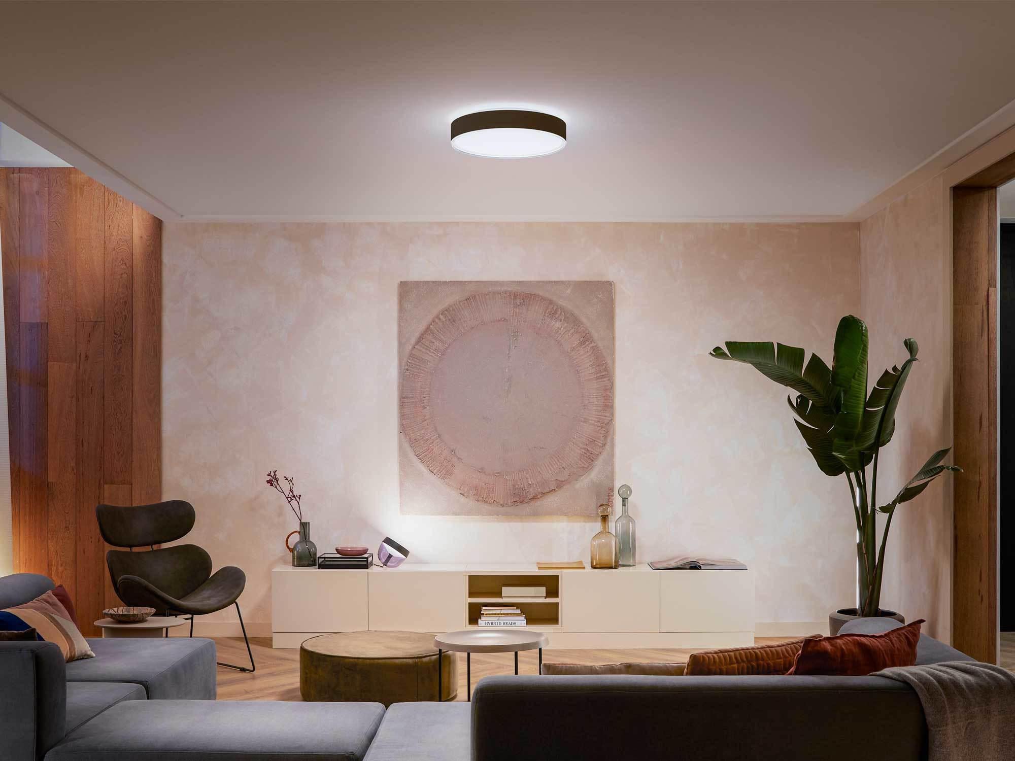LED-DECKENLEUCHTE  42,5/8,4/42,5 cm   - Schwarz, Design, Kunststoff (42,5/8,4/42,5cm) - Philips HUE