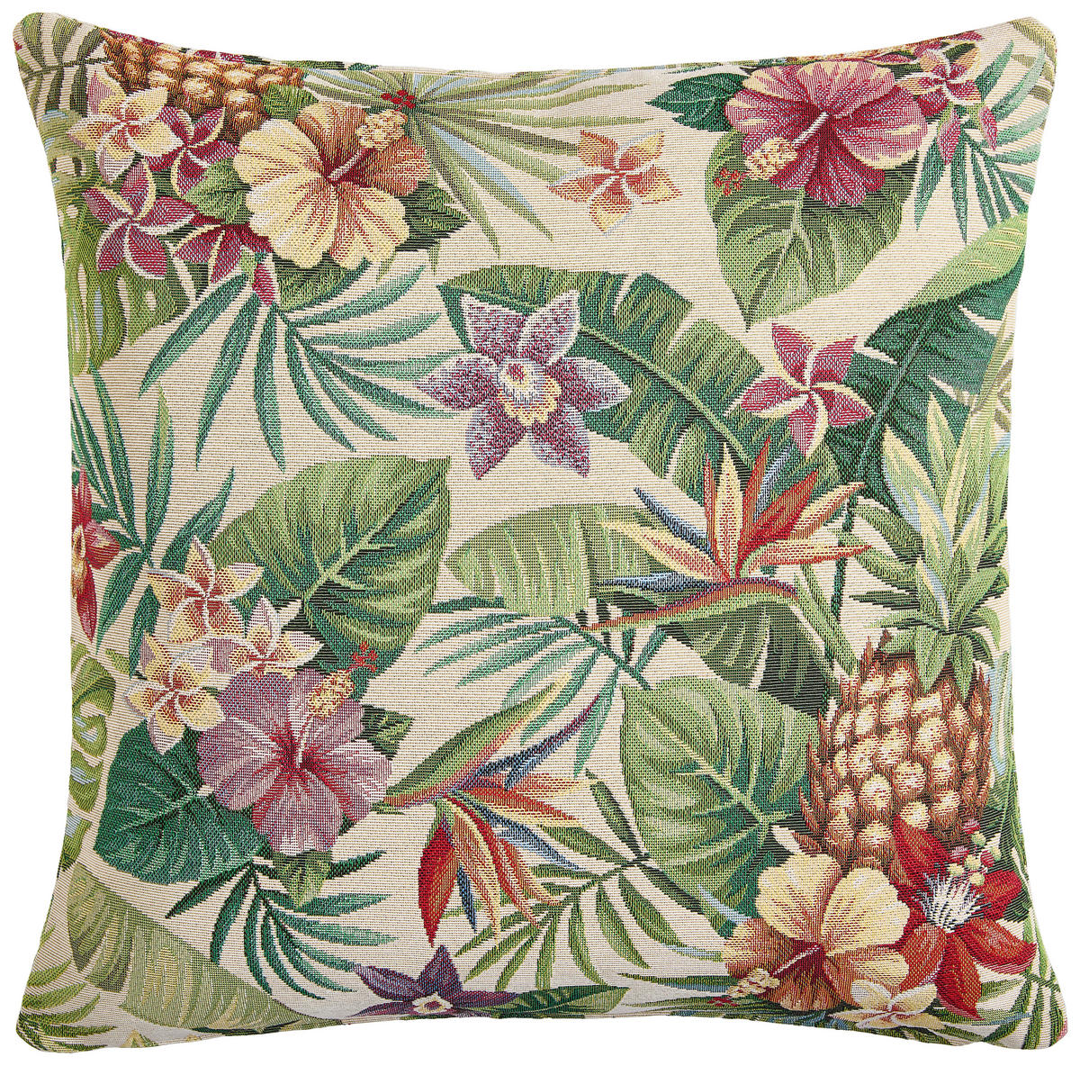 KISSENHÜLLE BLÄTTER 45/45 cm  - Multicolor, KONVENTIONELL, Textil (45/45cm) - Esposa