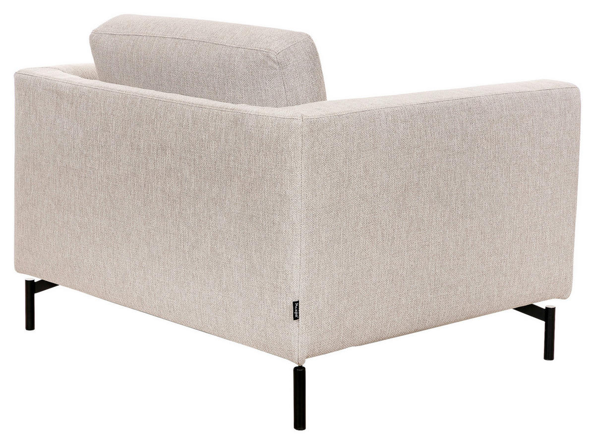 FÅTÖLJ i trä, textil beige  - beige/svart, Basics, metall/trä (115/84/100cm) - Pure Home Comfort