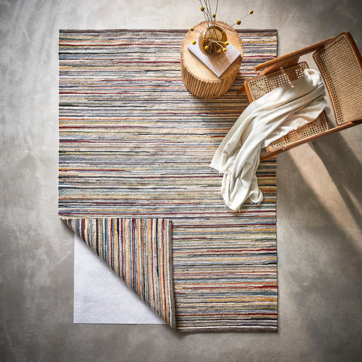RUČNĚ TKANÝ KOBEREC, 70/130 cm, vícebarevná - vícebarevná, Basics, textil (70/130cm) - Linea Natura