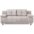 BOXSPRINGSOFA in Webstoff Hellgrau  - Eichefarben/Hellgrau, MODERN, Holz/Textil (202/92/104cm) - Novel