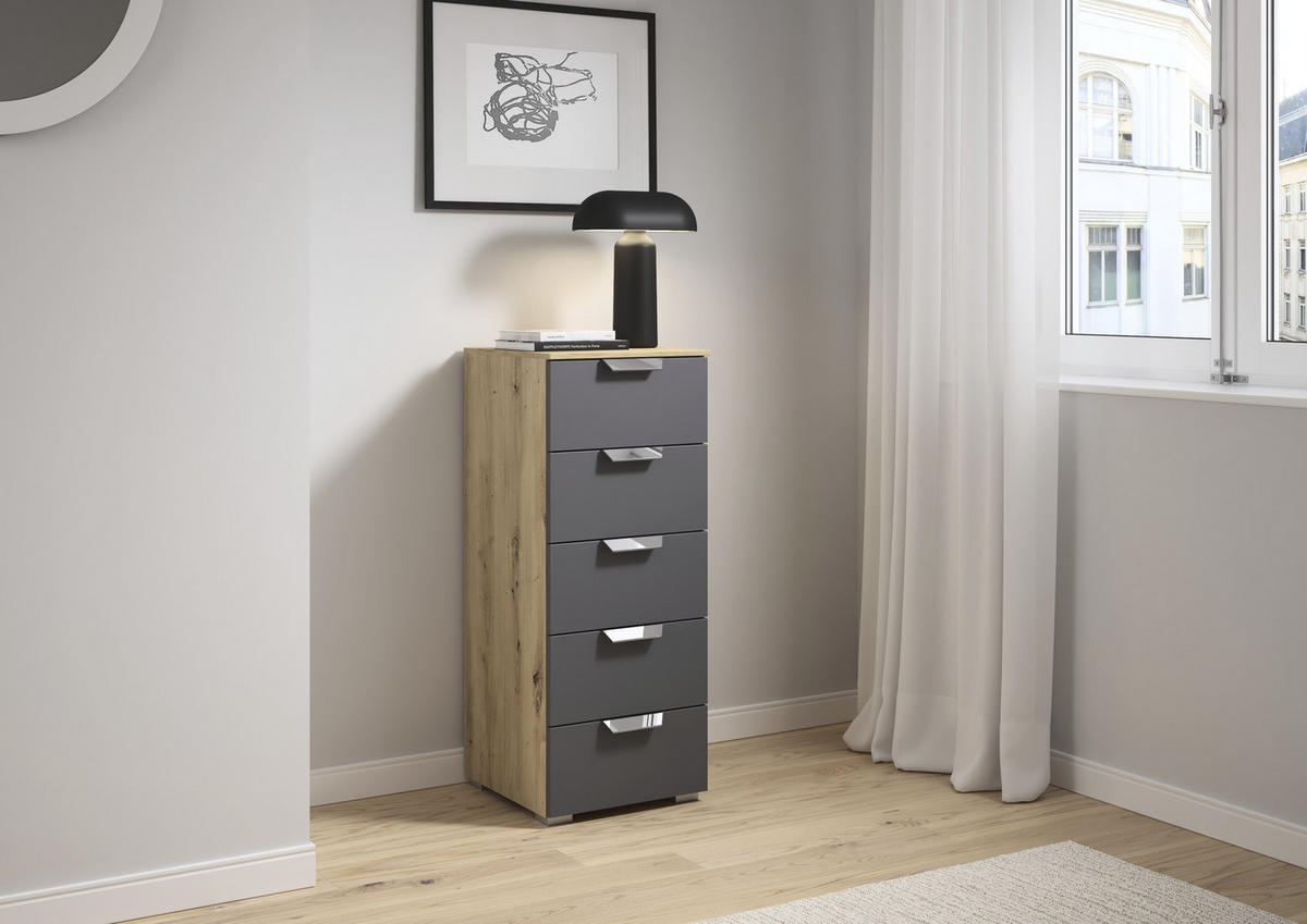 KOMMODE  in 40/100/35 cm  - Chromfarben/Dunkelgrau, Design, Holzwerkstoff/Metall (40/100/35cm) - Carryhome