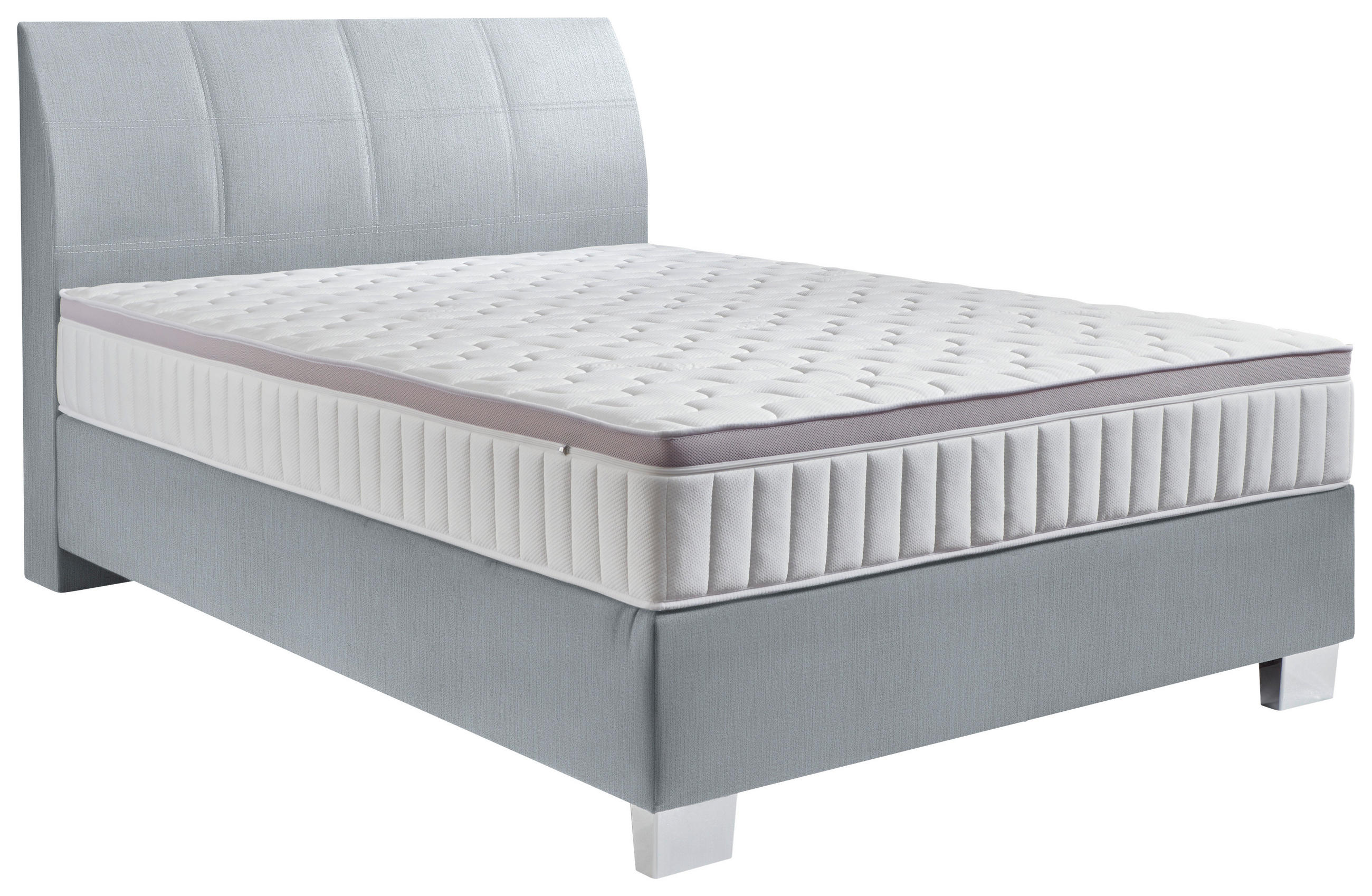 BOXSPRINGBETT 140/200 cm  in Pastellblau  - Chromfarben/Pastellblau, Konventionell, Kunststoff/Textil (140/200cm) - Hom`in