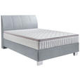 BOXSPRINGBETT 120/200 cm  in Pastellblau  - Chromfarben/Pastellblau, KONVENTIONELL, Kunststoff/Textil (120/200cm) - Hom`in