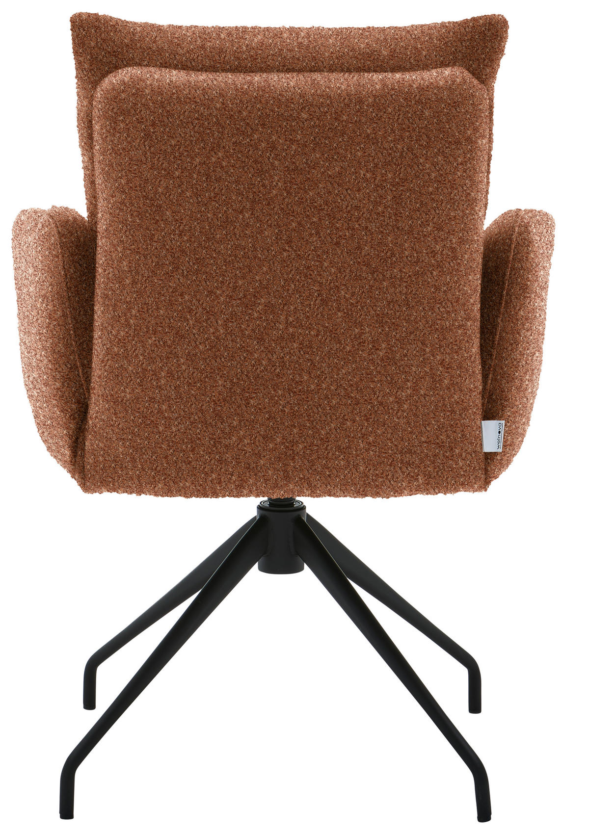 ARMLEHNSTUHL  in Teddystoff  - Rotbraun/Schwarz, Design, Textil/Metall (62/86/68cm) - Welnova