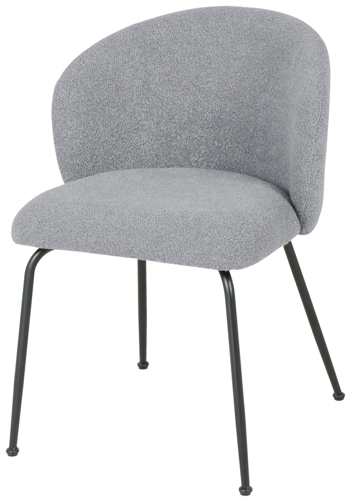 STUHL  in Eisen Bouclé Metall, Textil  - Schwarz/Grau, Design, Textil/Metall (57/79/59cm) - Xora