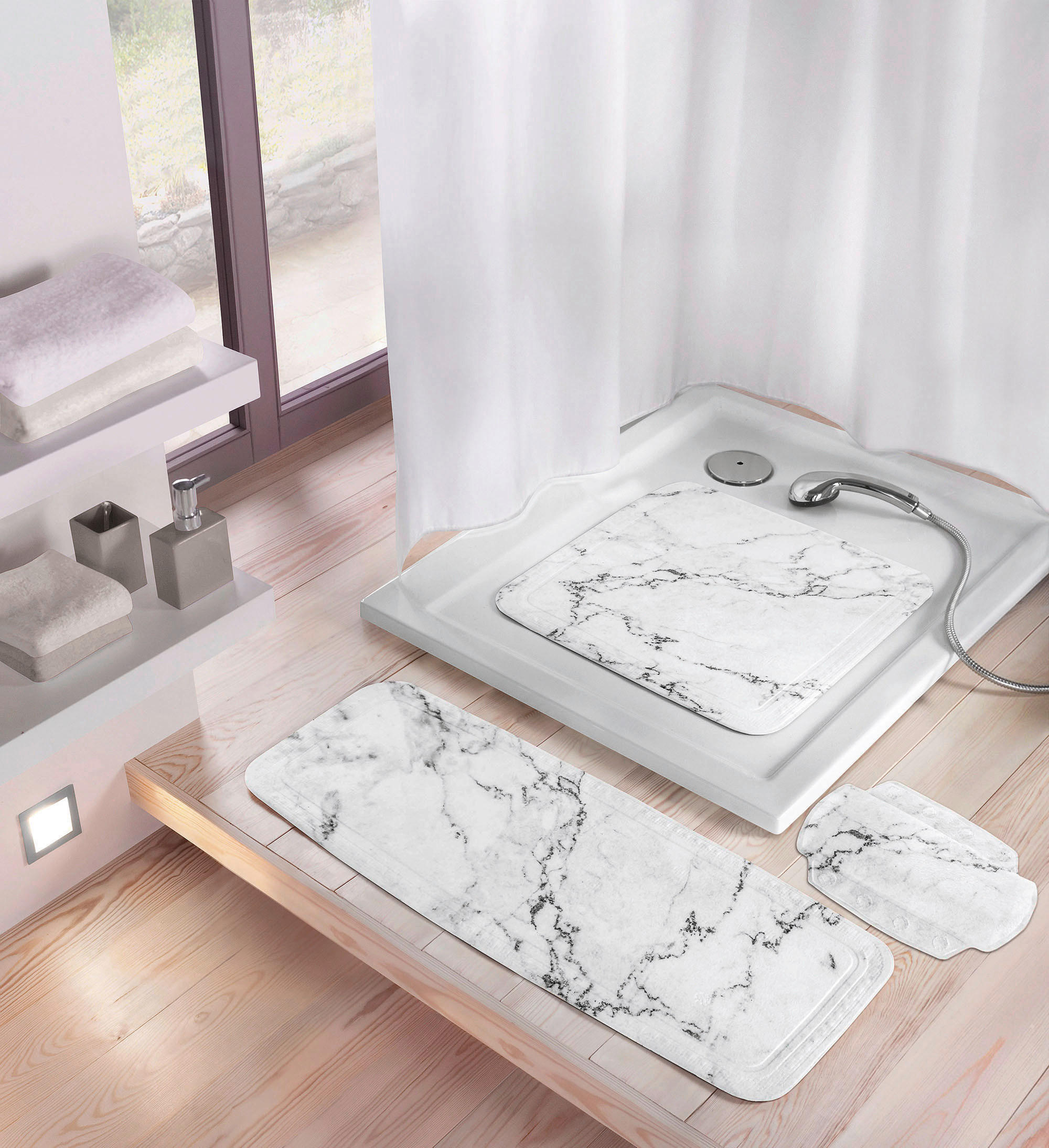 ULOŽAK ZA KADU  bijela  MARBLE  - bijela, Konvencionalno, plastika (36/92cm) - Kleine Wolke