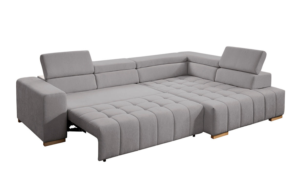 ECKSOFA ELIAS Braun Chenille  - Naturfarben/Braun, Design, Holz/Textil (307/201cm) - Livetastic