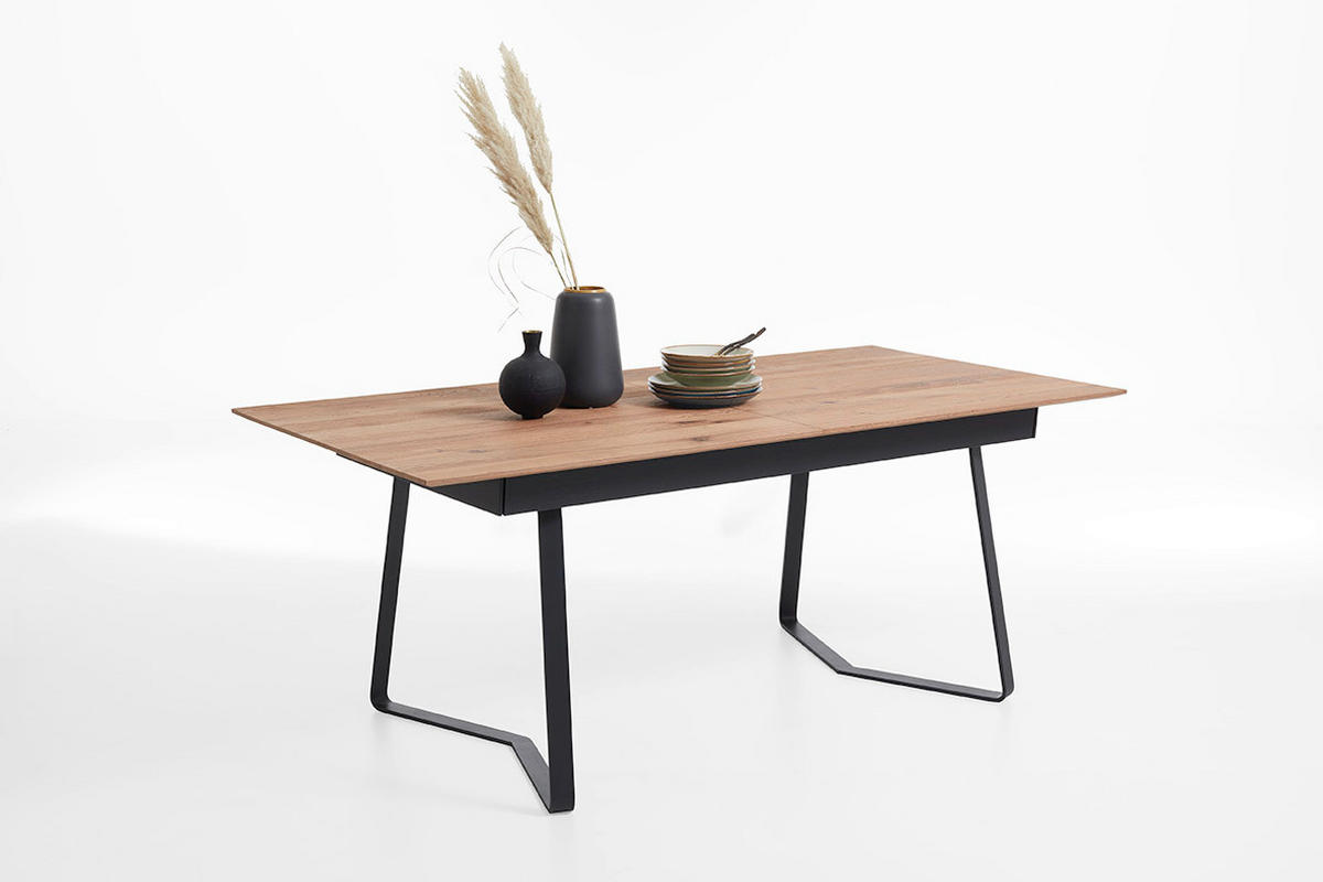 ESSTISCH in Holz 190/95/76 cm  - Eichefarben/Anthrazit, KONVENTIONELL, Holz/Metall (190/95/76cm) - Schöner Wohnen