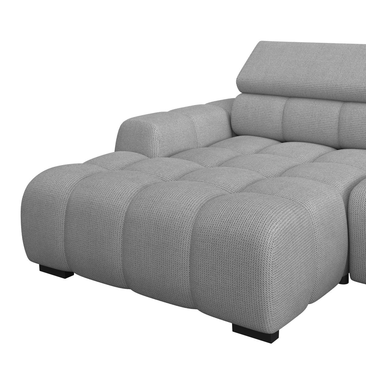 ECKSOFA Webstoff Grau  - Schwarz/Grau, Trend, Kunststoff/Textil (168/285cm) - Livetastic