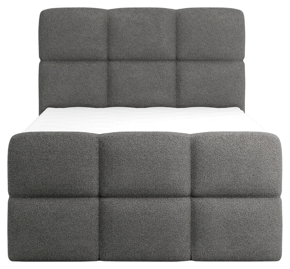 BOXBETT 120/200 cm  in Dunkelgrau  - Dunkelgrau/Schwarz, Design, Holzwerkstoff/Kunststoff (120/200cm) - Xora