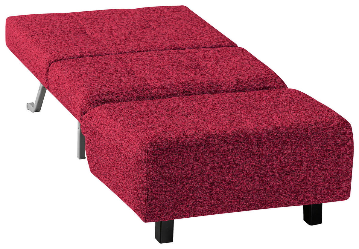SCHLAFSESSEL Flachgewebe Rot    - Rot/Schwarz, Design, Textil/Metall (85/92/102cm) - Novel