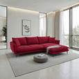 ECKSOFA  in Webstoff Dunkelrot  304/196 cm  - Schwarz/Dunkelrot, KONVENTIONELL, Textil/Metall (304/196cm) - Hom`in