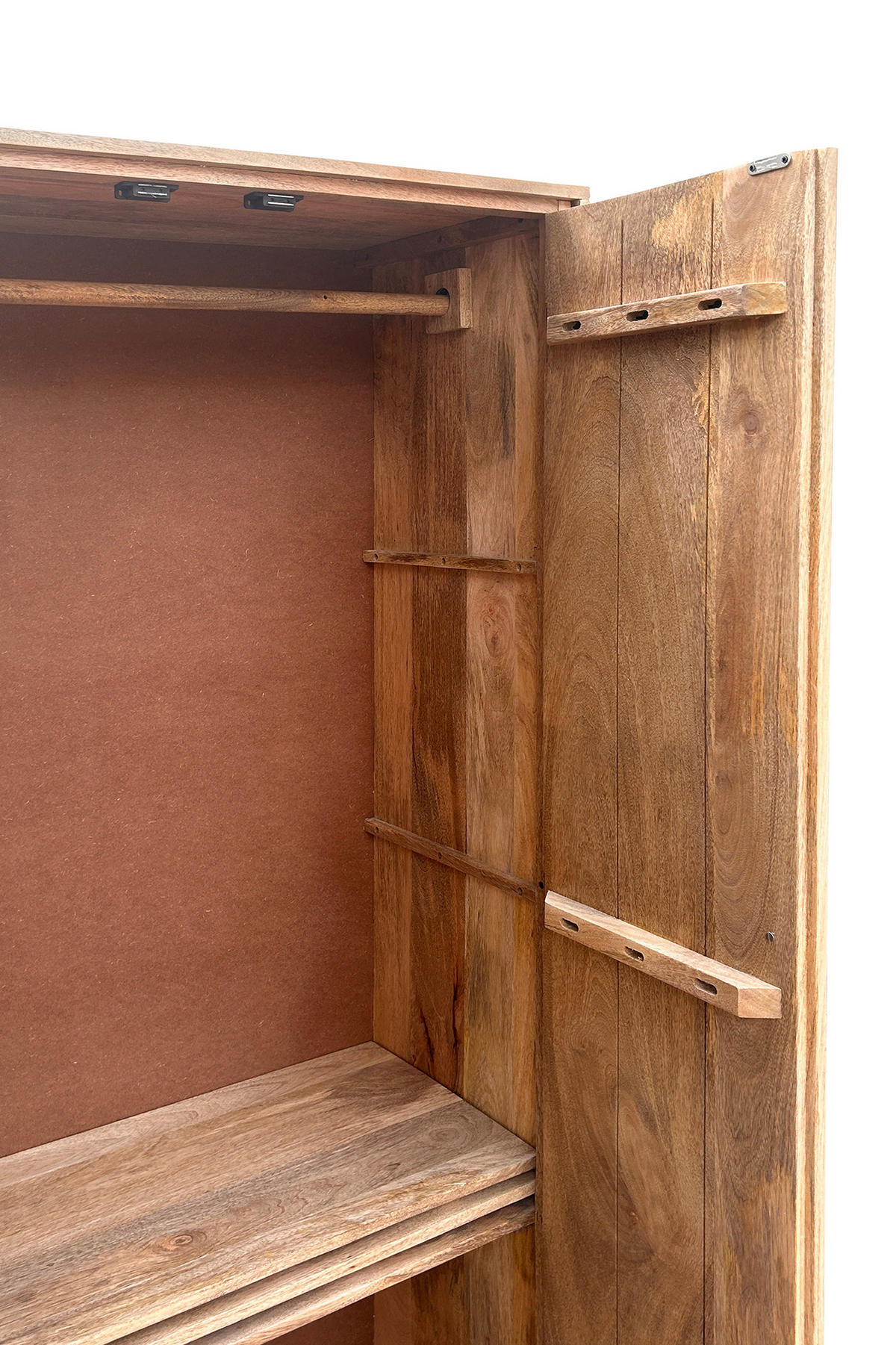 SCHRANK in Naturfarben, Schwarz  - Schwarz/Naturfarben, Design, Holz/Metall (80/180/45cm) - MID.YOU