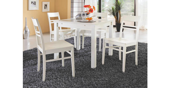 ESSTISCH in Holz 80(140)/80/76 cm - Weiß, KONVENTIONELL, Holz (80(140)/80/76cm) - Cantus