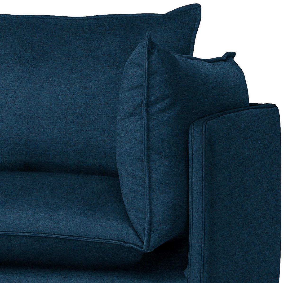 ECKSOFA in Samt Dunkelblau  200/241 cm  - Schwarz/Dunkelblau, Design, Textil/Metall (200/241cm) - Carryhome