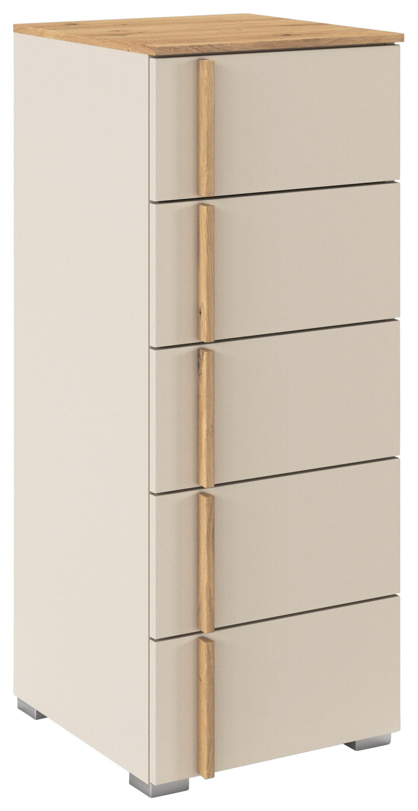 KOMMODE , 40/100/42 cm, 5 Schublade(n)  - Champagner/Alufarben, Design, Holz/Holzwerkstoff (40/100/42cm) - Stylife