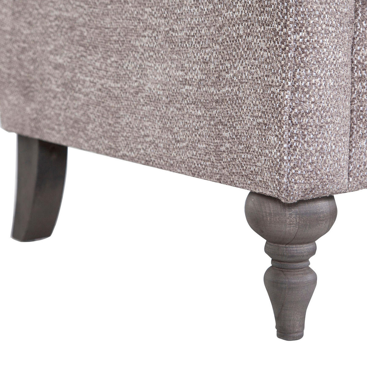 OHRENSESSEL Chenille Braun  - Braun/Grau, KONVENTIONELL, Holz/Textil (83/102/87cm) - Carryhome