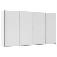 SCHWEBETÜRENSCHRANK 400/223/68 cm 4-türig Weiß, Weiß Hochglanz  - Weiß Hochglanz/Alufarben, Basics, Holzwerkstoff/Metall (400/223/68cm) - Novel