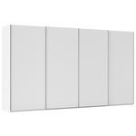 SCHWEBETÜRENSCHRANK 400/223/68 cm 4-türig Weiß, Weiß Hochglanz  - Weiß Hochglanz/Alufarben, Basics, Holzwerkstoff/Metall (400/223/68cm) - Novel