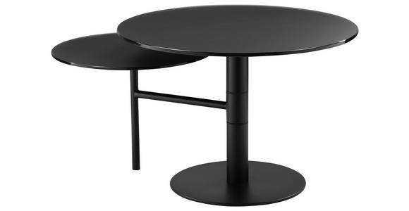 COUCHTISCH in Metall, Glas 87,5/65/45 cm  - Schwarz, Design, Glas/Metall (87,5/65/45cm) - Carryhome