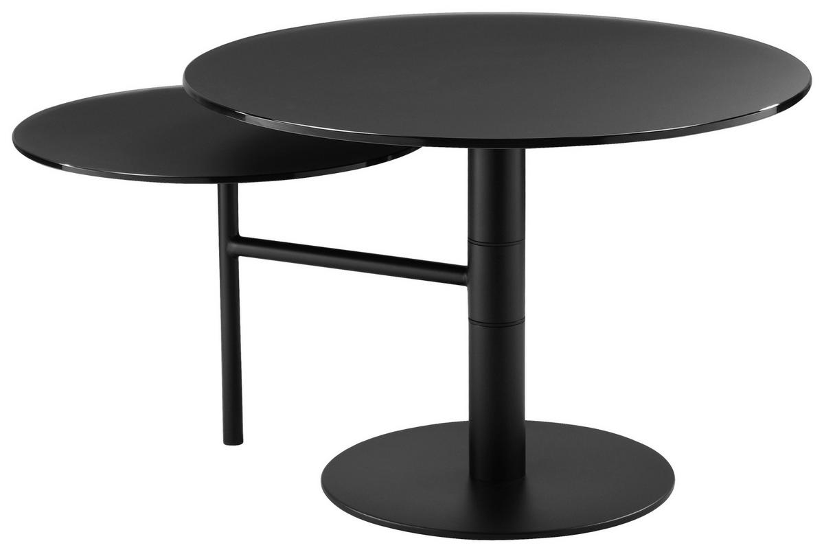 COUCHTISCH in Metall, Glas 87,5/65/45 cm  - Schwarz, Design, Glas/Metall (87,5/65/45cm) - Carryhome