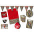 Partyset Partyset "Pirat" - Rot/Schwarz, Papier/Kunststoff