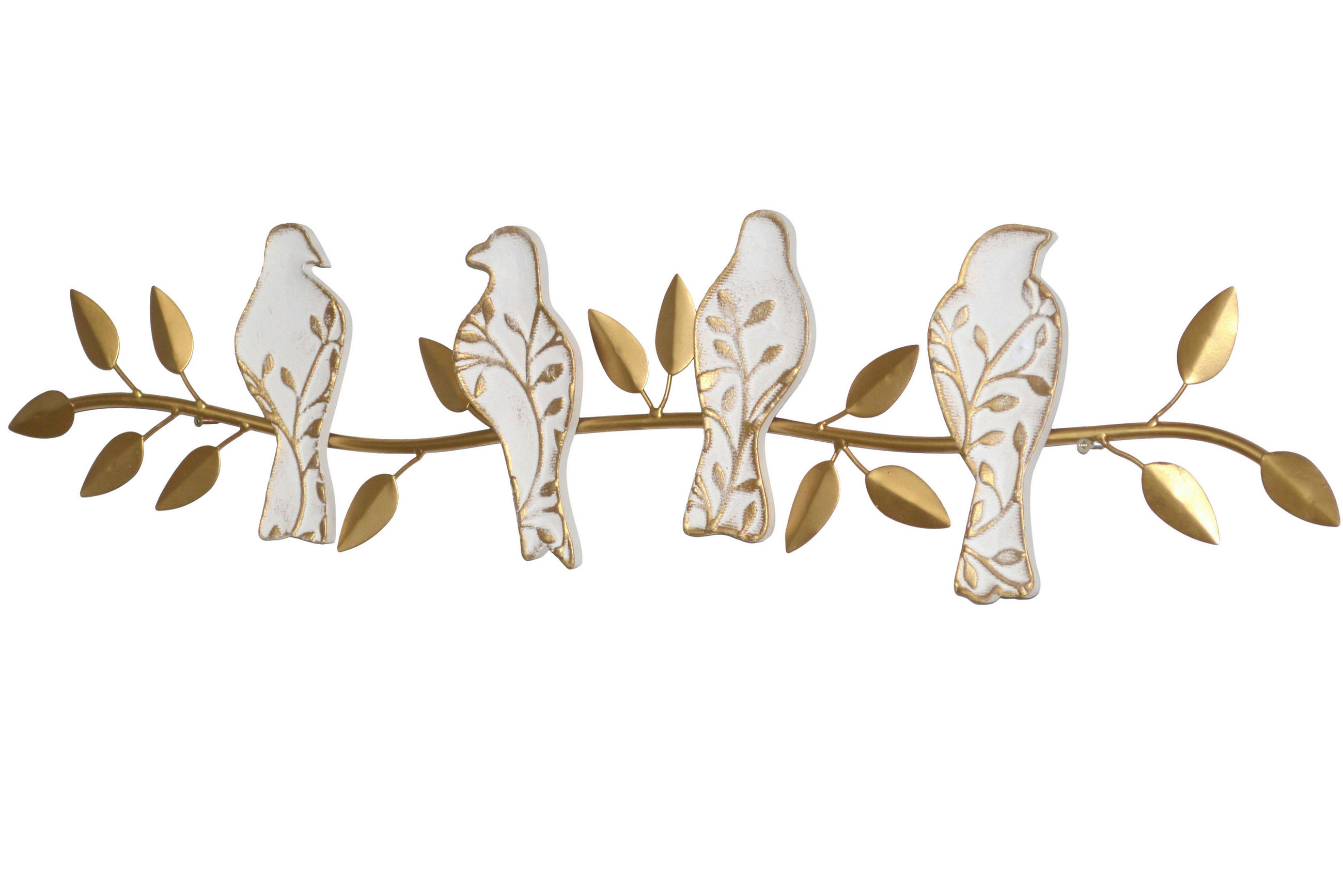 WANDDEKO Metall, Holzwerkstoff  - Goldfarben/Creme, Design, Holzwerkstoff/Metall (3/78/19cm) - MID.YOU