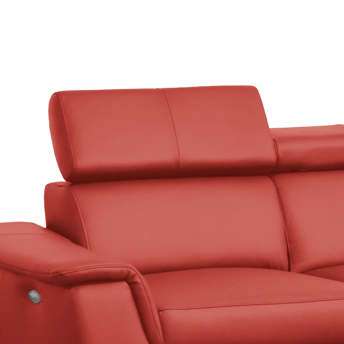 ECKSOFA Rot Echtleder Lederlook  - Chromfarben/Rot, Design, Leder/Textil (257/197cm) - Livetastic