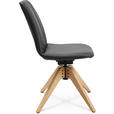 STUHL  in Echtleder pigmentiert Holz, Leder  - Eichefarben/Anthrazit, Design, Leder/Holz (46/82,5-85,25/55cm) - Johann Jakob