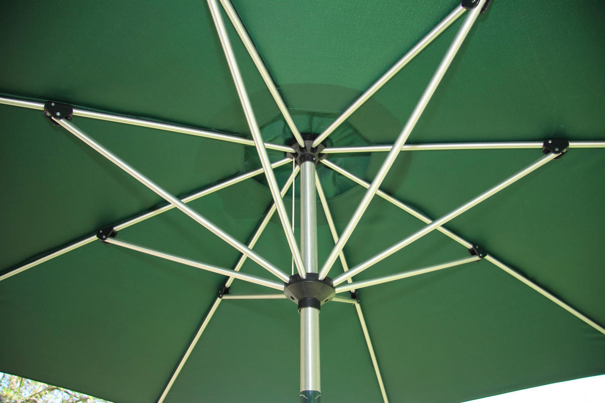 SONNENSCHIRM 300 cm   - Platinfarben/Dunkelgrün, Basics, Textil/Metall (300cm) - Gardenson
